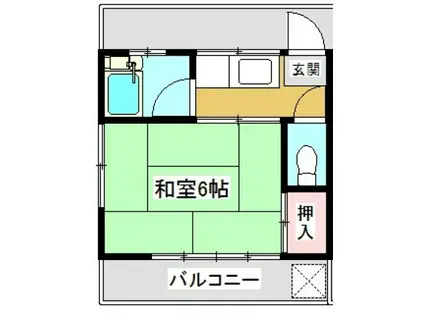 藤コーポ(1K/1階)の間取り写真