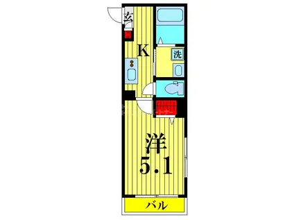 MELDIA新小岩IV(1K/2階)の間取り写真