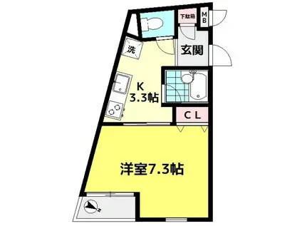 サンガーデン宮本町(1K/2階)の間取り写真