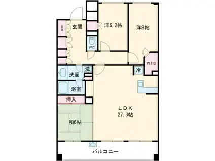パークハウスつくば研究学園けやきレジデンス壱番館(3LDK/15階)の間取り写真