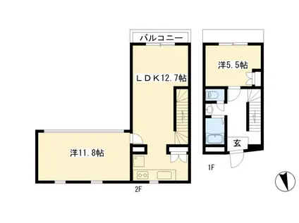 マナーハウス(2LDK/1階)の間取り写真
