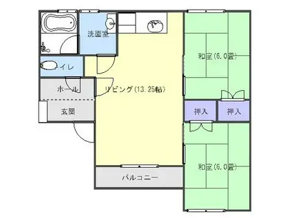 コーポナカムラ(2LDK/2階)の間取り写真