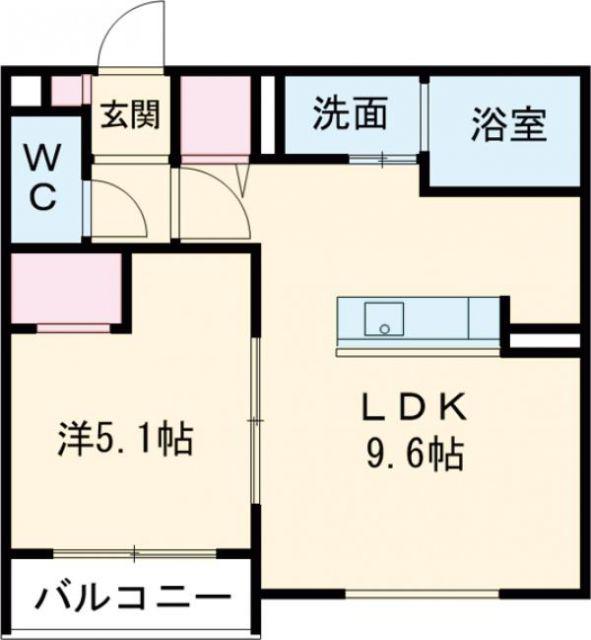 BON・ECLORE(1LDK/1階)の間取り写真