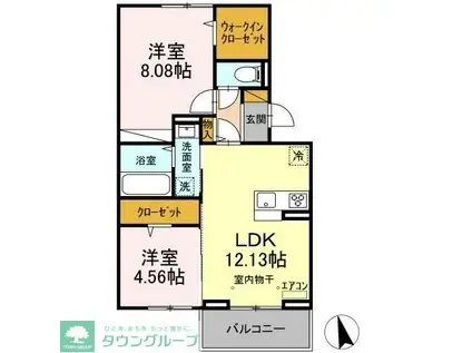 メゾン・アルカディア(2LDK/2階)の間取り写真