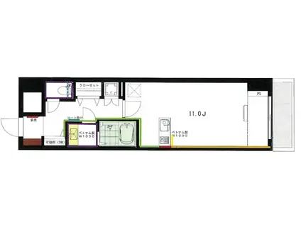 レジディア目白(ワンルーム/7階)の間取り写真