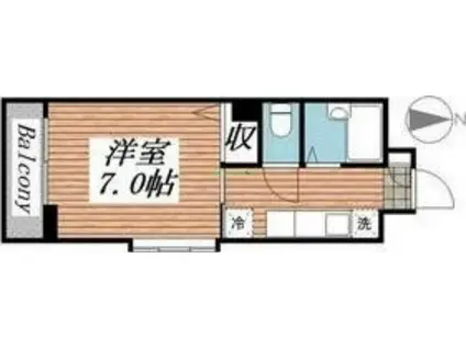 リッツコート宮町(1K/2階)の間取り写真