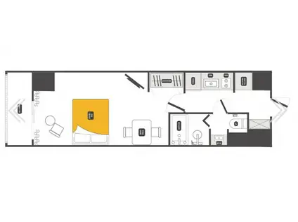 DASH LIVING 日本橋イースト ラージスタジオ(1DK/2階)の間取り写真