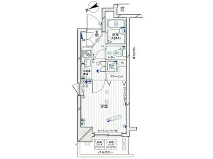 パークウェル千駄木駅前(1K/4階)の間取り写真