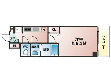 プレサンス東三国駅前グランクラス(1K/3階)の間取り写真