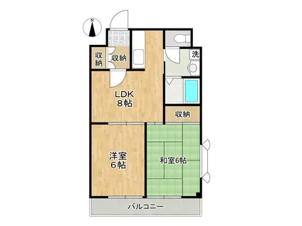 ファミール菊(2LDK/1階)の間取り写真