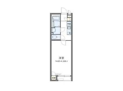 クレイノ吉見ノ里II(1K/2階)の間取り写真