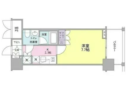 常磐レジデンシア荻窪(1K/4階)の間取り写真