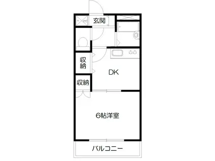 イーストヒルズ(1DK/2階)の間取り写真