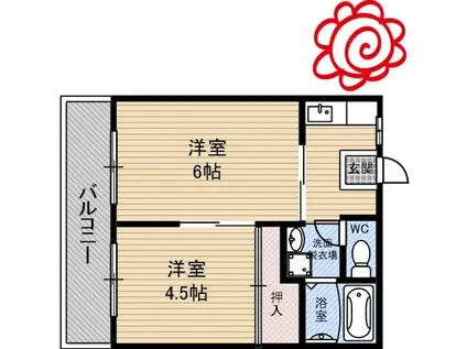 ビレッジ沢潟(2K/1階)の間取り写真