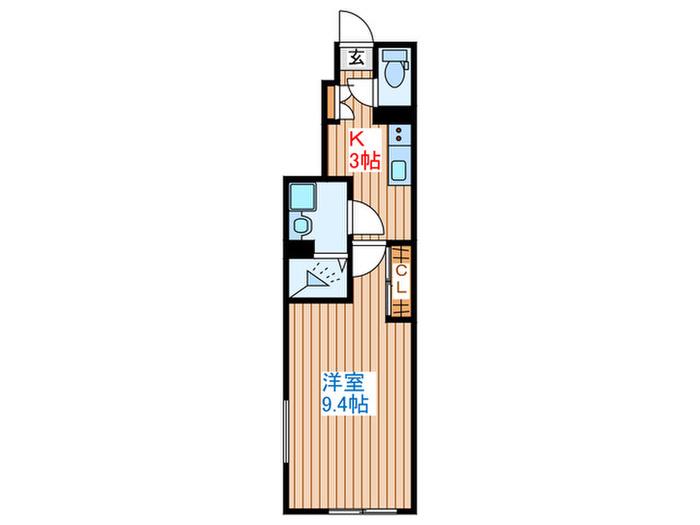 RS川内(1K/1階)の間取り写真