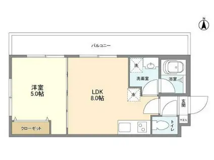 ブランドール都立大(1LDK/2階)の間取り写真