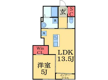 タスカ―タソルテII(1LDK/1階)の間取り写真