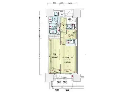 プレサンス丸の内リラティ(1LDK/8階)の間取り写真
