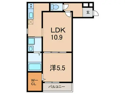 フジパレス尼崎西立花(1LDK/1階)の間取り写真