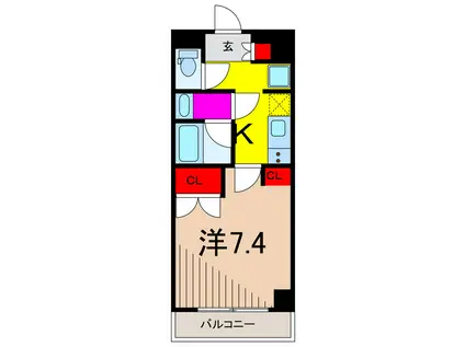 AZEST亀有III(1K/1階)の間取り写真