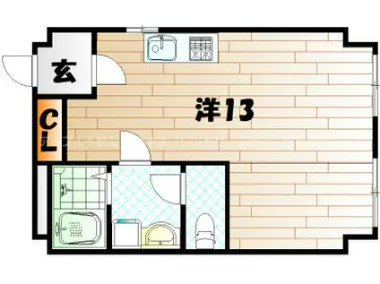 内山パークビル(ワンルーム/1階)の間取り写真