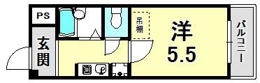 クリスタルカーサII(1K/3階)の間取り写真