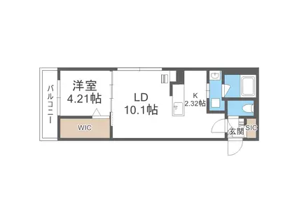 カヴァティーナ(1LDK/4階)の間取り写真