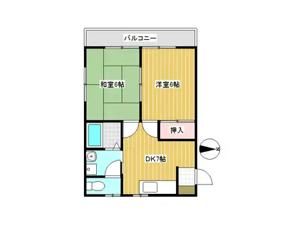 スミレハイツ(2DK/2階)の間取り写真