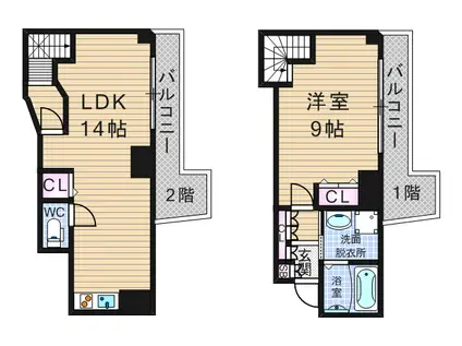 CITY SPIRE難波サウスタワー(1LDK/6階)の間取り写真