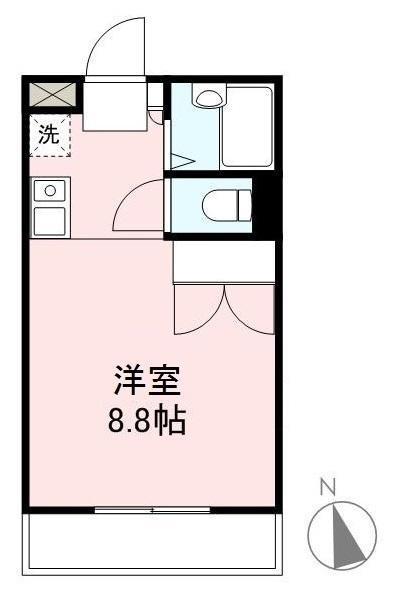 ラッセルスクエア円座中央(ワンルーム/2階)の間取り写真