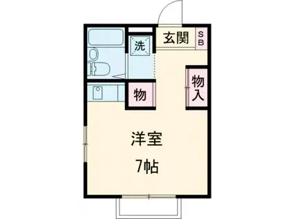 パークサイド宮下(ワンルーム/1階)の間取り写真