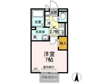 SOPHIA(1K/1階)の間取り写真