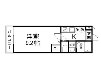 ウィズ大宮通(1K/2階)の間取り写真
