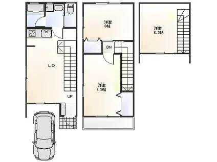 ウエストヴィレッジI(2SLDK/1階)の間取り写真