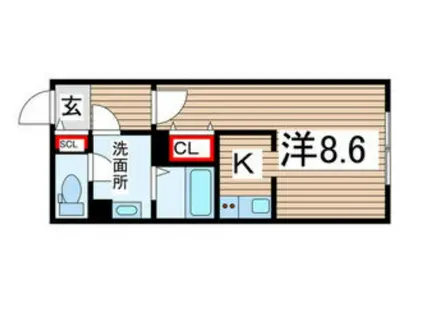 G VIVRE 御器所(1K/1階)の間取り写真