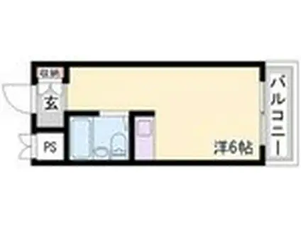 ダイドーメゾン芦屋(ワンルーム/2階)の間取り写真
