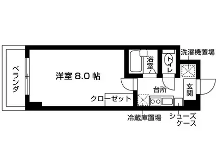 クオーレ南草津(1K/3階)の間取り写真