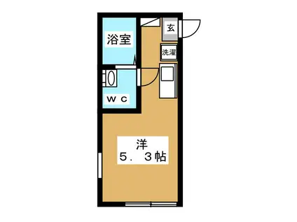 ブランシュ東寺尾(ワンルーム/1階)の間取り写真