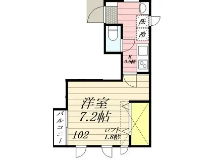 ウェブルーム ティラミス(1K/1階)の間取り写真