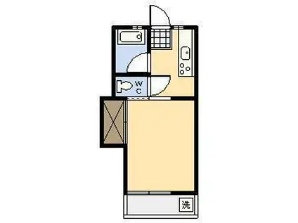 ムーンフィールド(1K/1階)の間取り写真