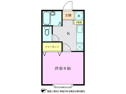 リヴ・ウチダ(1K/1階)の間取り写真