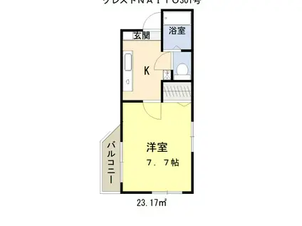 クレストNAITO(1K/3階)の間取り写真