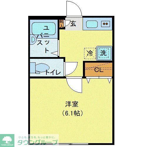 AZESTRENT 一橋学園 II(1K/2階)の間取り写真