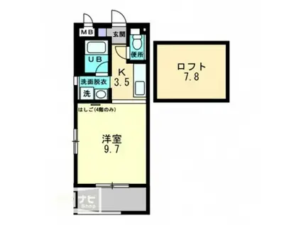 サンライズマンション二葉町(1K/4階)の間取り写真