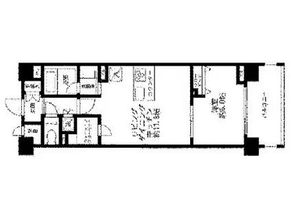 デフィ・チョーB(1LDK/2階)の間取り写真
