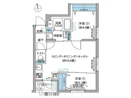 ペルシカ中野(2LDK/5階)の間取り写真