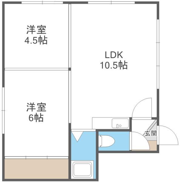 平安荘(2LDK/2階)の間取り写真