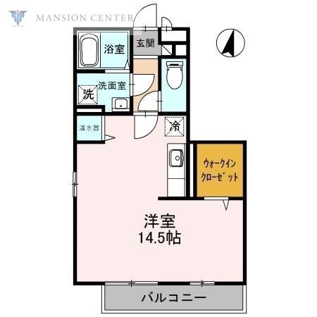 フローラB棟(ワンルーム/3階)の間取り写真