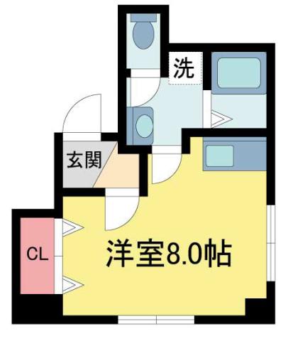 ニューコーベビル(ワンルーム/3階)の間取り写真