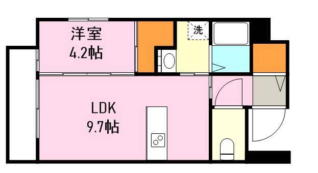 CLARE GRACE荒田(1LDK/5階)の間取り写真